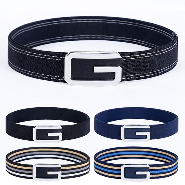 

belts fashion g buckle elastic belt for men casual jeans dress ladies men's band designer women high quality, Black;brown