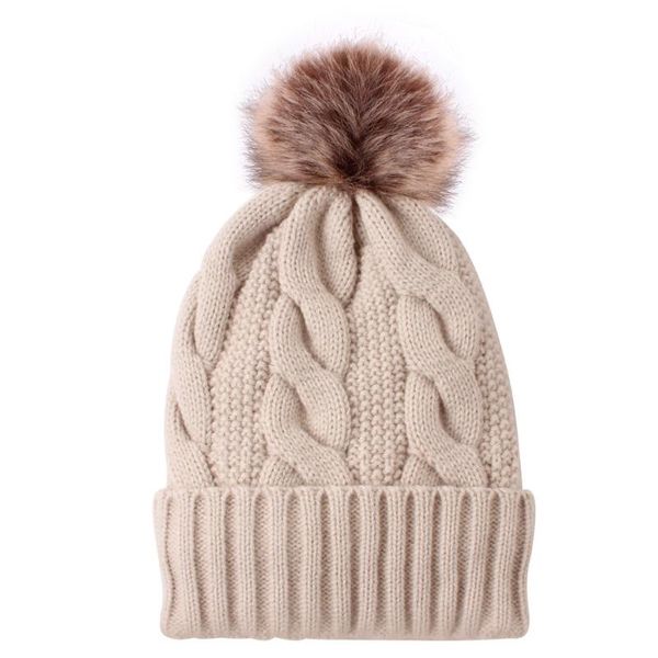 

beanie/skull caps 2021 warm plus velvet thick wool ball ladies knitted hat europe and america autumn winter, Blue;gray