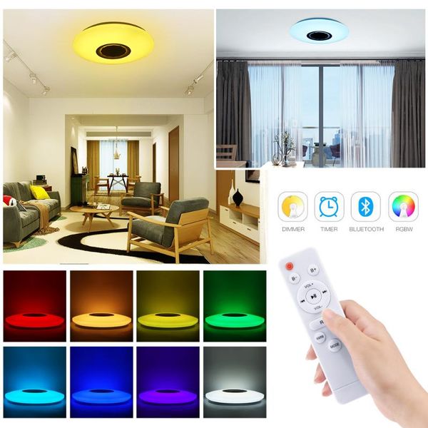 

smart led ceiling light rgb dimmable 36w 60w app control bluetooth & music modern led ceiling lamp living room bedroom 220v
