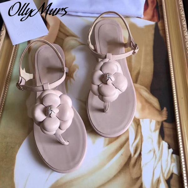 

ollymurs women designer brand flowers summer sandals women low heel ankle strap gladiator sandals zapatos de mujer, Black