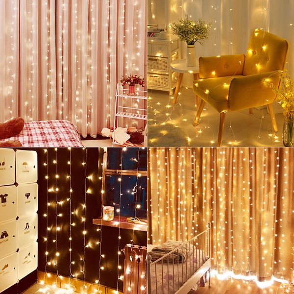 

2021 new modes of 8 window curtain d'water 300 leds fade light sequence garland rope with remote party decoration control vrpq
