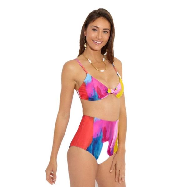 

women's swimwear printed backless bikini women high waist swimsuit two-piece set brazil woman, White;black