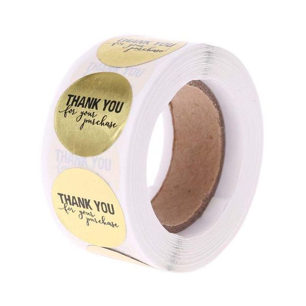 

gift wrap 500pcs round gold thank you for your purchase stickers seal labels scrapbooking