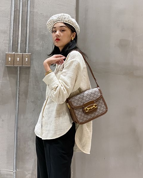 

womens bag 2021 new trendy one-shoulder crossbody womens bag high-grade versatile fashion trending saddle bag