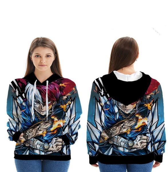 

men's hoodies & sweatshirts my hero academia 3d print hoodie men women fashion casual pullover harajuku streetwear, Black