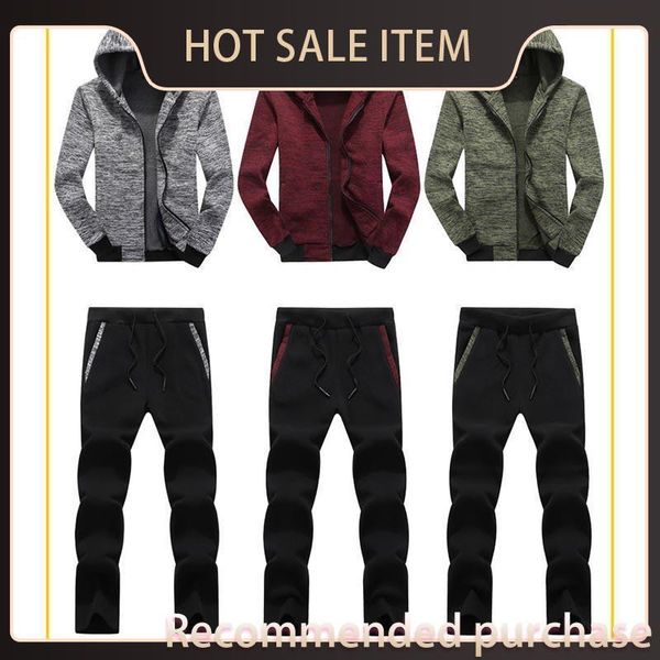 

men fashion stylish designer jacket jogger sweat + outercoat suits tracksuit mens pants brand 2021 tracksuits mens suits jpers, Black