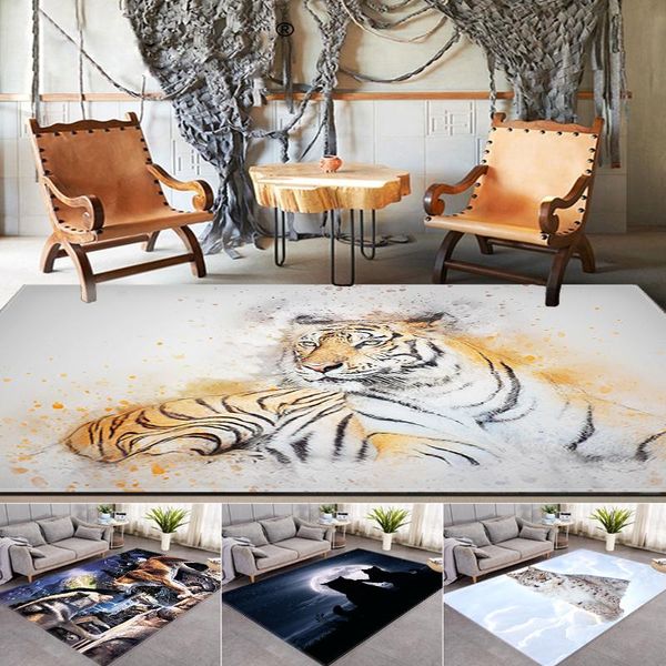

carpets animal printed rugs household living room 3d color printing style decoration non-slip washable small rug