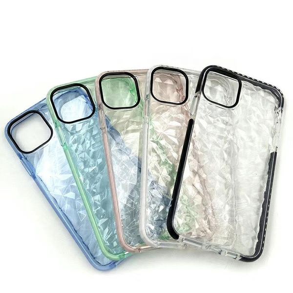 Casos de diamante para iPhone 11 Pro XR XS Máxima macia Protetor de cobertura à prova de choque Cristal BLING Glitter Borracha capa para Samsung S10 Plus Note10 9