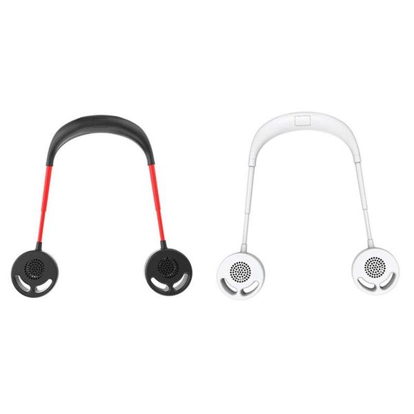 

electric fans 2 set 2000 mah usb fan bladeless hanging rechargeable mini sports air conditioner, black-red & white