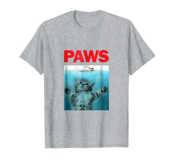 

paws kitten meow parody funny tshirt cat lover gifts, White;black