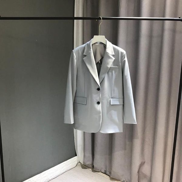 

2021 new ladies fashion long sleeve lapel solid color blazer 0915, White;black