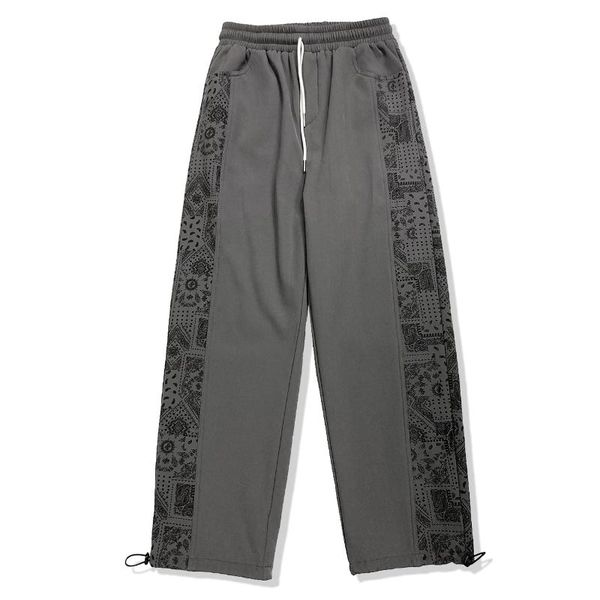 

men's pants hip hop streetwear baggy men 2021 spring retro cashew print casual sweatpants harajuku joggers cotton trousers unisex, Black