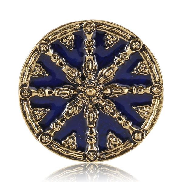 

pins, brooches and america to restore ancient ways roulette cross rudder brooch alloy badge drip fashion clothing accessories pin, Gray
