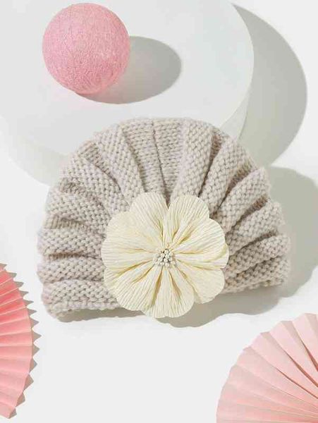 

baby bow decor knitted hat she, Yellow