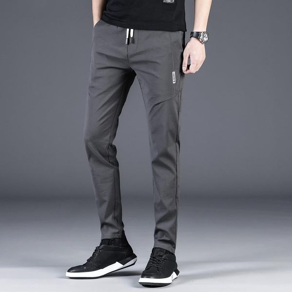 

men's pants mrmt 2021 brand spring and summer young casual trousers straight for male elastic black thin