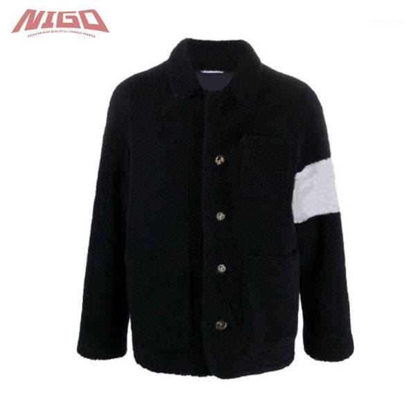 

women's wool & blends nigo ms 21ss lamb coat on both sides #nigo55396, Black