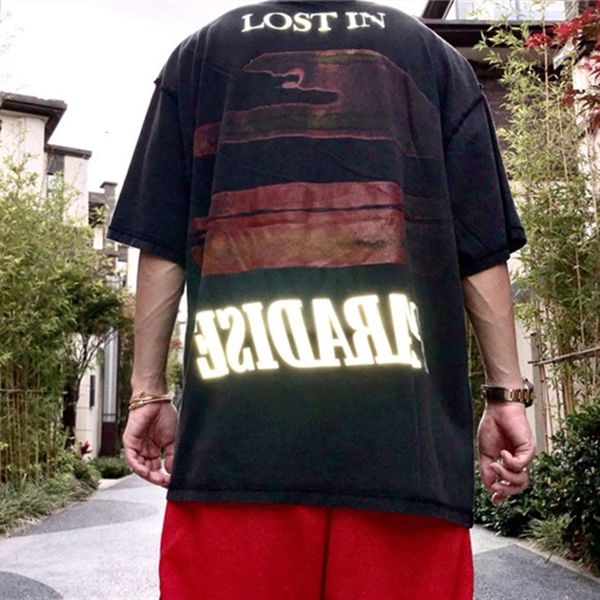 

2021 new reflective lost in paradise t-shirt men women 1:1 quality washed do old vintage askyurself t shirt tee 6n3e, White;black