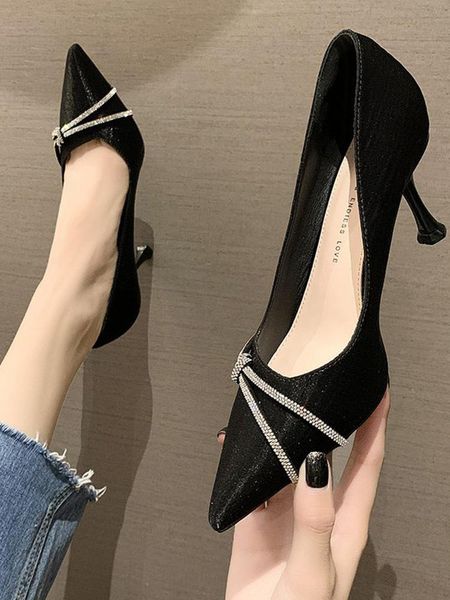 

sandals women's black high heeled shoes in spring and autumn