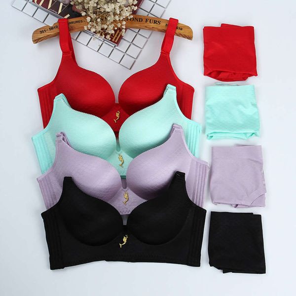 

huabo to underwear mermaid thin adjustable no steel ring big gathered bra suit, Red;black