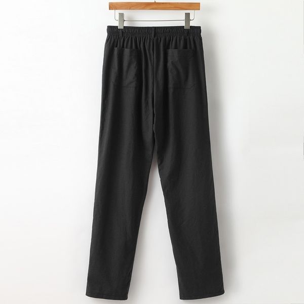 

casual summer men linens effects color broek jogger pantones hombre # yl5, Black