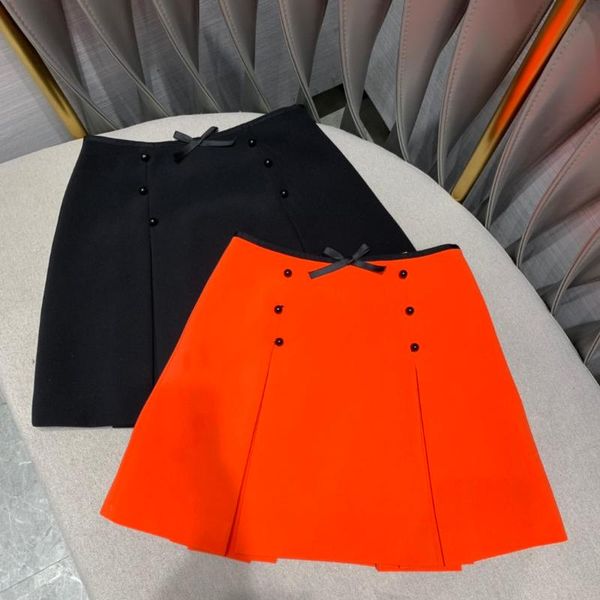 

skirts ladies 2021 fashion solid color ribbon lace a-line pleated skirt 1214, Black