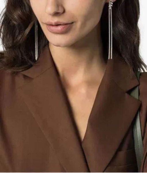 

personality niche chain long earrings metal versatile temperament round face thin geometric exaggerated earrings fashion earrings, Golden
