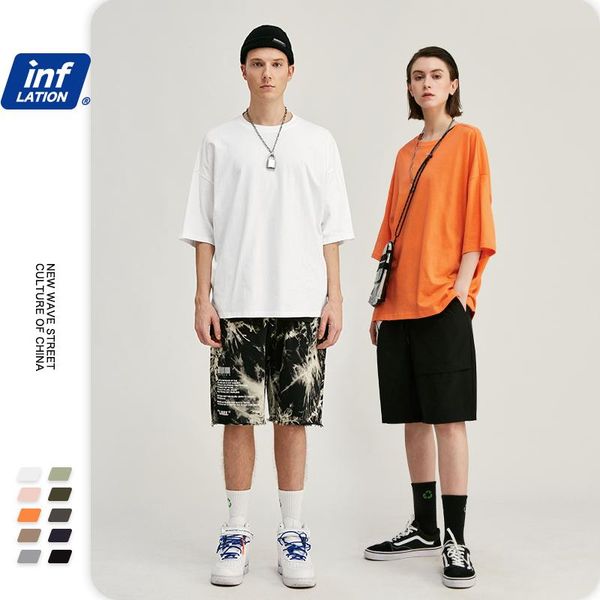 

inflation summer solid men oversized t shirt o-neck short sleeve t shirt men cotton hip hop regular boys 0057s17, White;black