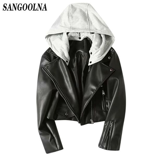 

winter coat women 2021 fashion casual women's fashionable plain color short lapel belt motorcycle leather blouses chaqueta mujer, Black;brown