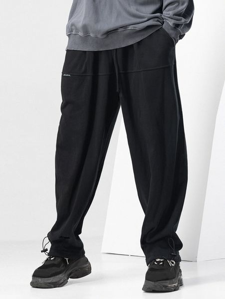 

men drawstring hem sweatpants d3nd#, Black