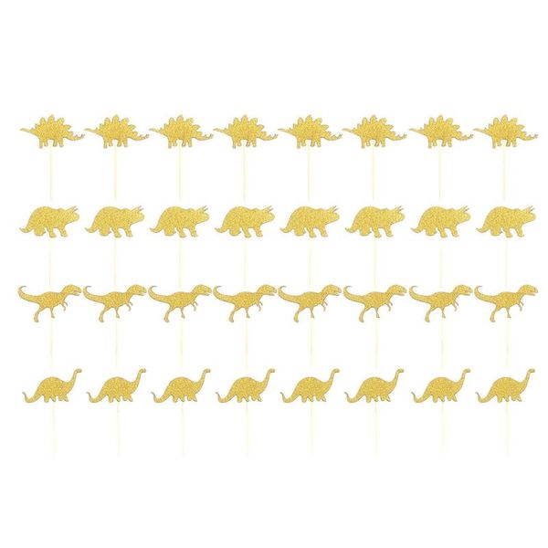 

other festive & party supplies 32pcs golden cake ers glittering animal cupcake muffin food fruit picks favors