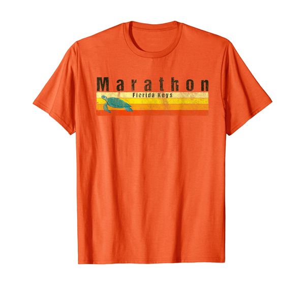 

marathon key florida vintage style sea turtle t-shirt, White;black