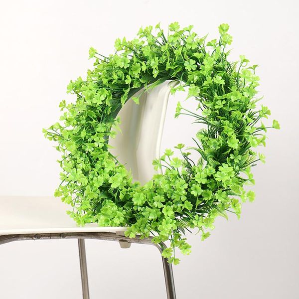 

simulation plant garland round creative plastic green four-leaf clovers garland decoration home accessories spring decoration