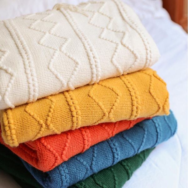 

blankets textile city ins vertical bar diamond throw blanket cashmere acrylic tassel sofa decorate cover dustproof home bedspread 150*230
