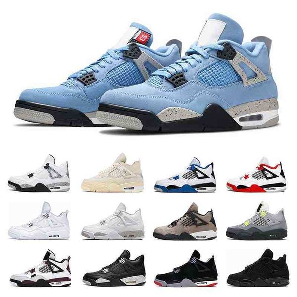 

4s men basketball shoes university blue sail bred cool grey motorsports 4 mens sport sneakers size 5.5-13