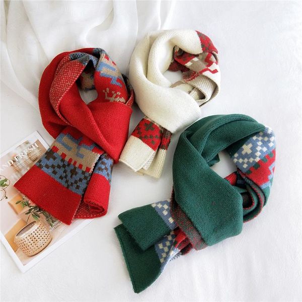 

fasion 2021 christmas lovers scarves winter warm scarves women men knitted scarf lovers matching shawl wrap, Blue;gray