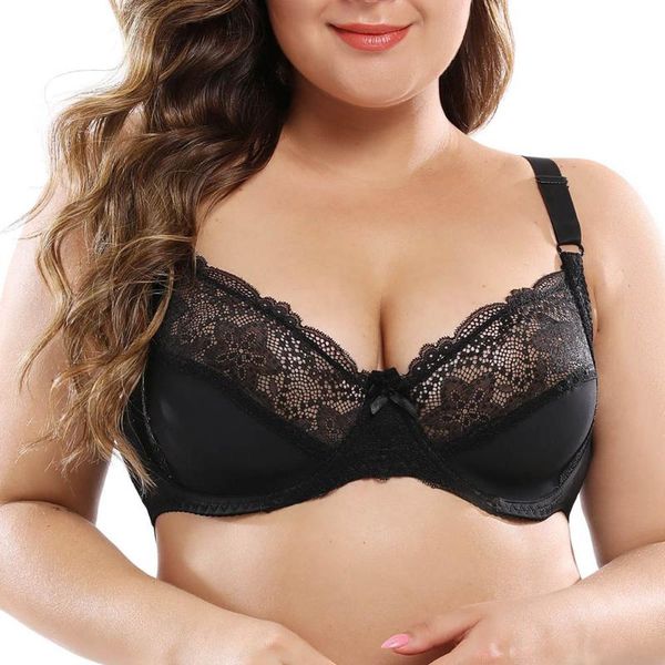

womens lace bralette bras unlined ultra-thin underwired big size brassiere embroidered lingerie plus size underwear, Red;black