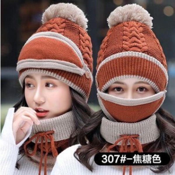 

outdoor hats autumn and winter women's hat, coat windproof scarf, multifunctional warm scarf set, mountaineering hat., Black;white