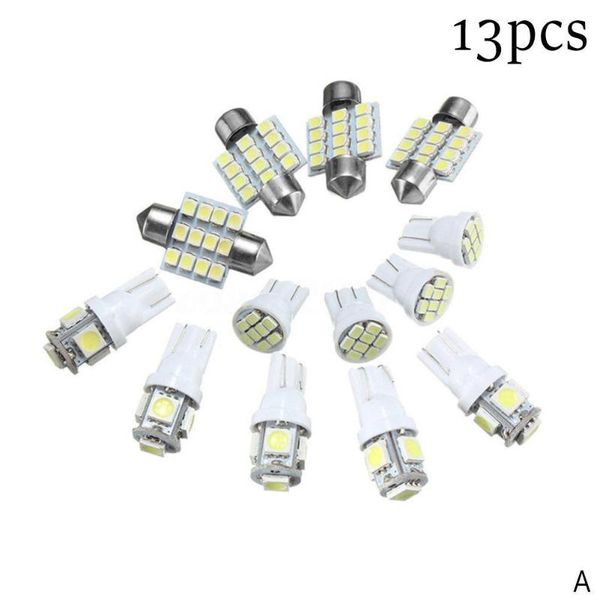 

emergency lights 13pcs/lot led 1206 t10 27 36mm car auto interior map dome license plate replacement light kit white blue lamp set trunk bul