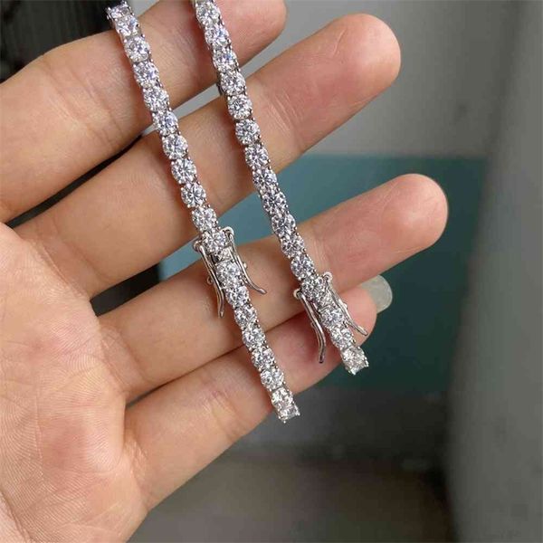

necklaces meisidian 925 sterling silver iced out moissanite d vvs1 diamond 4mm 7 inch tennis necklace cvp1