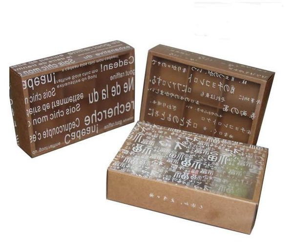 

100pcs brown kraft craft paper mooncake boxes for baking biscuits handmade soap wedding party candy packaging boxes wholesale