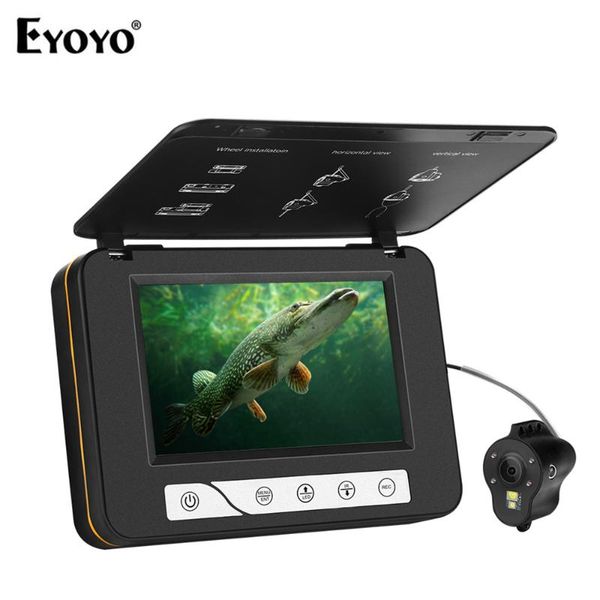 

eyoyo 15 meters 5" 800x480 resolution underwater fishing camera 4pcs infrared+ 2pcs white led light dvr 8gb fishing finder