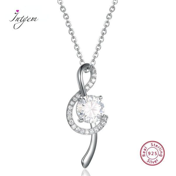 

chains 925 sterling silver necklace moissanite musical note jewelry for women wedding pendant gifts wholesale
