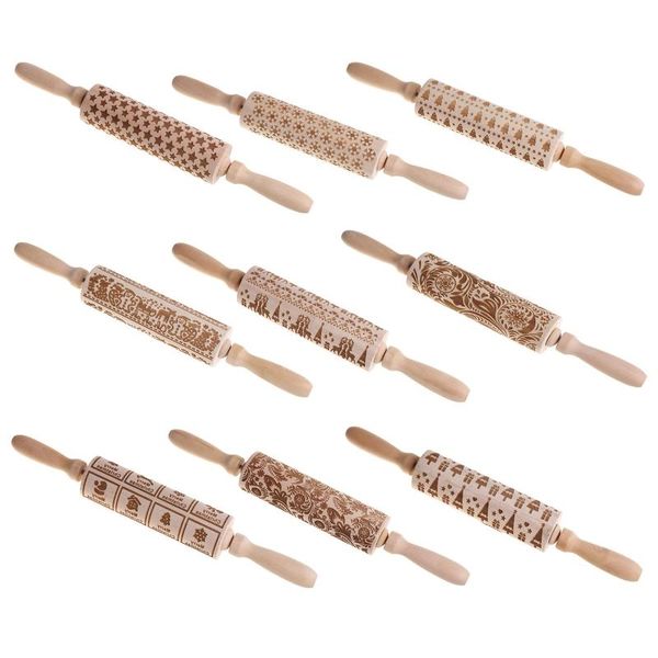 

rolling pins & pastry boards christmas embossing pin baking cookies noodle biscuit fondant cake dough engraved roller reindeer snowflake