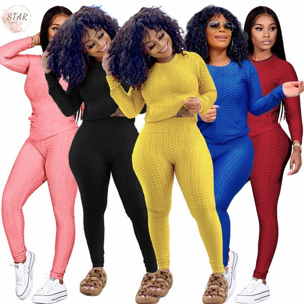 

new tracksuits for 2021 two piece set women solid casual sweat sport suits crop sweatpants outfits wholesale dropshipping hqzh, Gray