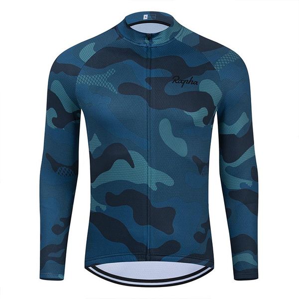 

racing sets original men's long sleeve camouflage pattern cycling suit, Black;blue
