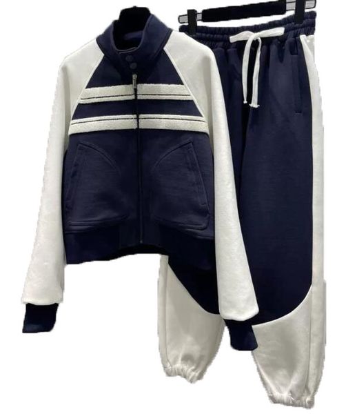 

womens 51 sport suit tracksuits 8 letters towel embroidery splicing women jackets sweatpants high-quality temperament, Gray