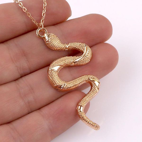 

pendant necklaces 3colors men big size snake necklace women animal dangle minimalist style trendy birthday jewelry, Silver
