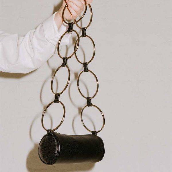 

evening bags fashion personality custom round metal ring bag female small