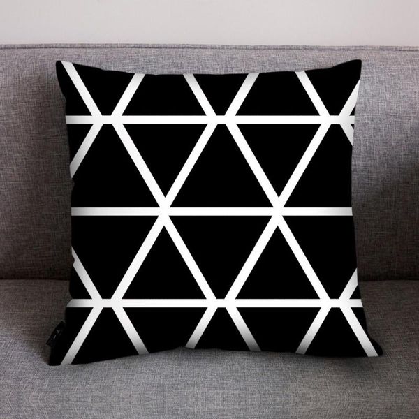 

pillow case cover home decor geometric black print polyester sofa car cushion bed pillowcase
