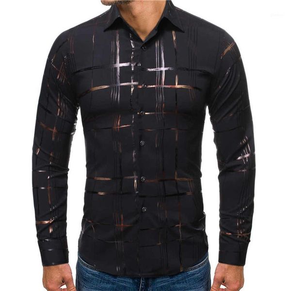 

klv shirts men new style fashion stamped shirt printed long-sleeved blouse men club prom shirt chemise homme1, White;black